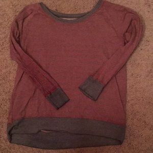 Red and grey sweater